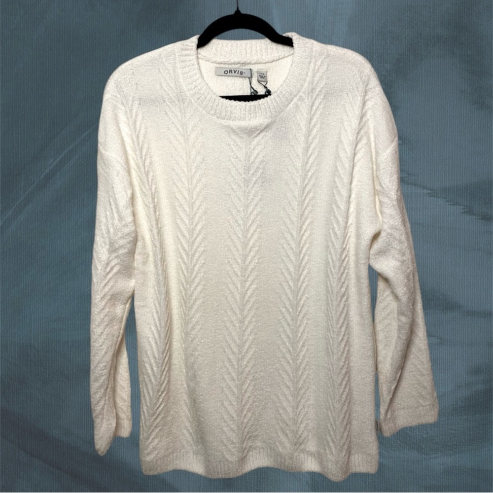 Orvis, Sz L, Cream, Pullover Sweater - NWT